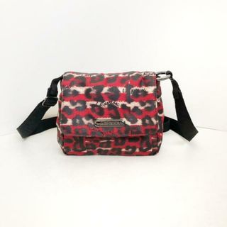 レスポートサック(LeSportsac)のLESPORTSAC(レスポートサック) ショルダーバッグ美品  - 黒×レッド×ベージュ ALBCN レスポナイロン(ショルダーバッグ)