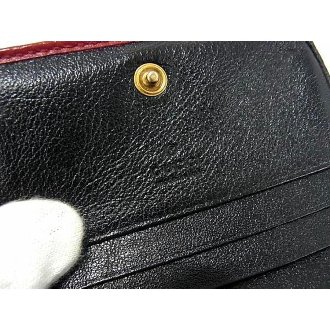 Gucci(グッチ)の■極美品■ GUCCI グッチ 573811 GGマーモント レザー 二つ折り 財布 ウォレット レディース ブラック系×レッド系 AZ0750  メンズのファッション小物(長財布)の商品写真