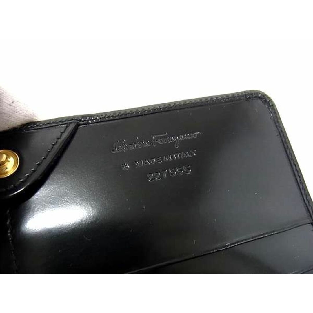 Salvatore Ferragamo(サルヴァトーレフェラガモ)の■新品■未使用■ Salvatore Ferragamo フェラガモ 227555 ダブルガンチーニ レザー 二つ折り 長財布 ウォレット ブラック系 BF5913  レディースのファッション小物(財布)の商品写真