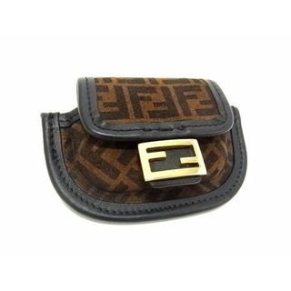 フェンディ(FENDI)の■極美品■ FENDI フェンディ ズッカ柄 スエード×レザー AirPodsケース エアポッズケース ブラウン系×ブラック系 AX3003 (その他)