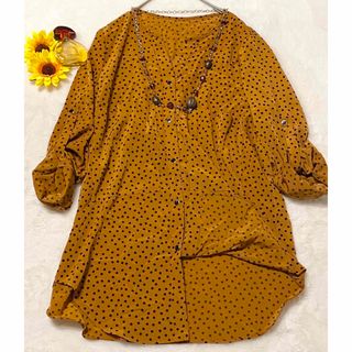 ラウンジドレス(Loungedress)のLoungedress 極美品 チュニック丈 ブラウス ランダムドット(シャツ/ブラウス(長袖/七分))