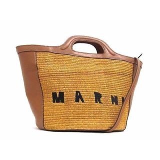 マルニ(Marni)の■極美品■ MARNIマルニ トロピカリア ラフィア×レザー 2WAY ハンドバッグ ショルダー レディース ブラウン系 FC0146 (その他)