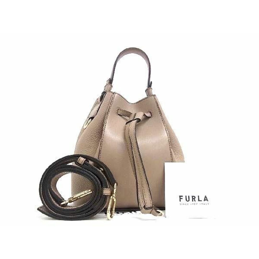 Furla(フルラ)の■新品同様■ FURLA フルラ ミアステラ レザー 巾着型 2WAY クロスボディ ハンドバッグ ショルダー レディース ブラウン系 FC0141  レディースのバッグ(ハンドバッグ)の商品写真