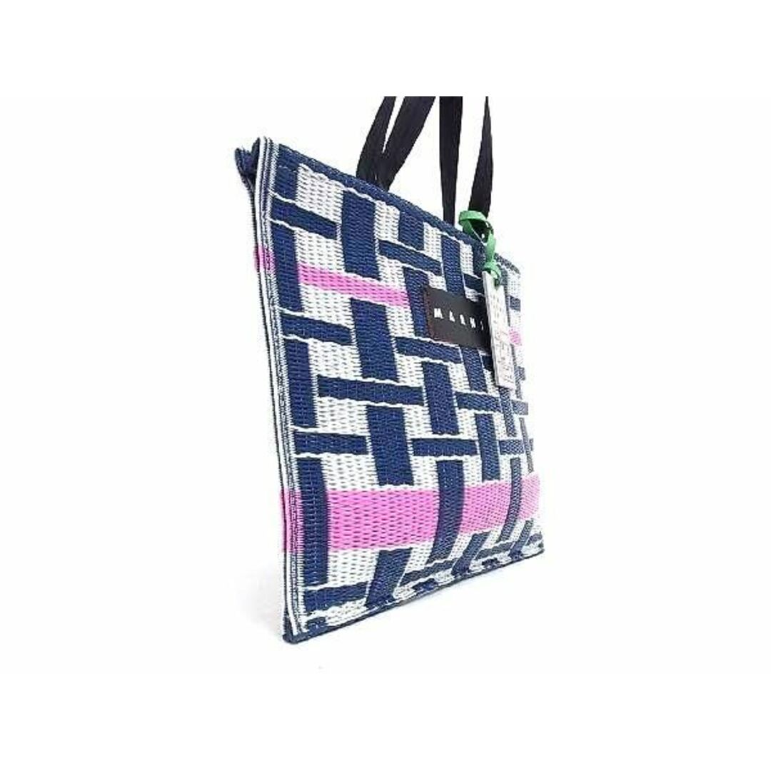 Marni(マルニ)の■新品■未使用■ MARNI マルニ フラワーカフェ PVC タタミトート トートバッグ レディース ネイビー系×ホワイト系 FC0117  レディースのバッグ(その他)の商品写真