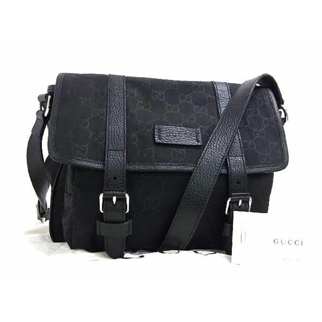 Gucci(グッチ)の■新品同様■ GUCCI グッチ 510335 GG柄 ナイロン×レザー クロスボディ ショルダーバッグ レディース ブラック系 FC0443  レディースのバッグ(ハンドバッグ)の商品写真