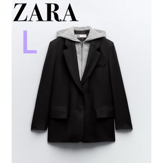 ZARA - ZARA/コンビブレザーフード L 【新品•未使用】完売品！ラスト1点！