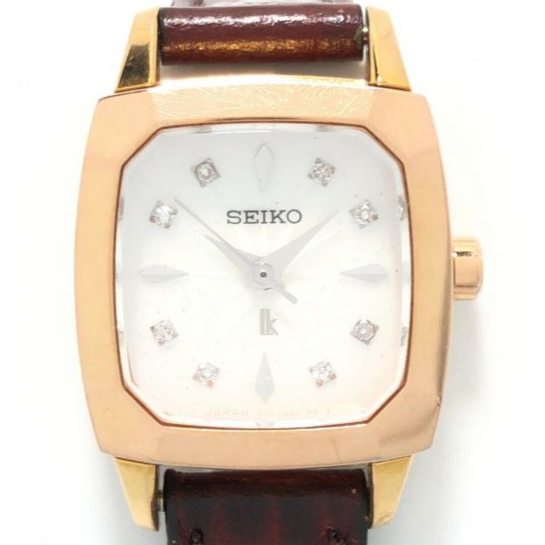 SEIKO(セイコー)のSEIKO(セイコー) 腕時計 LUKIA(ルキア) 1F21-0BC0 レディース ラメ/8Pダイヤ文字盤/社外ベルト アイボリー レディースのファッション小物(腕時計)の商品写真