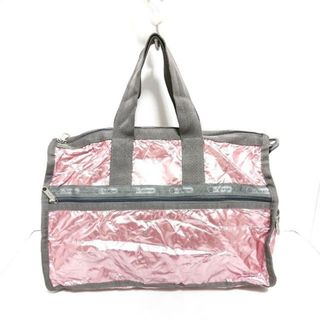 レスポートサック(LeSportsac)のLESPORTSAC(レスポートサック) ボストンバッグ - ピンク×グレーベージュ ラメ/本体ロックあり 化学繊維(ボストンバッグ)