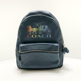 コーチ(COACH)のCOACH(コーチ) リュックサック - F76772 ネイビー×ライトブルー×マルチ レザー×ナイロン(リュック/バックパック)