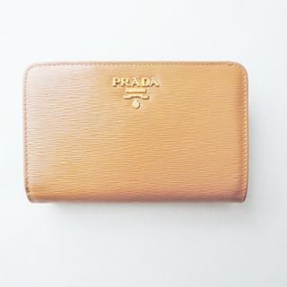 プラダ(PRADA)のPRADA(プラダ) 2つ折り財布 - ライトブラウン L字ファスナー レザー(財布)