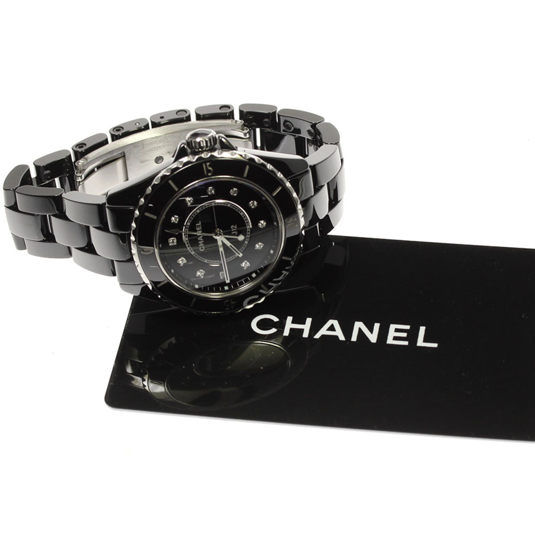 CHANEL(シャネル)のシャネル CHANEL H5701 J12 黒セラミック デイト 12Pダイヤ クォーツ レディース 良品 保証書付き_805062 レディースのファッション小物(腕時計)の商品写真