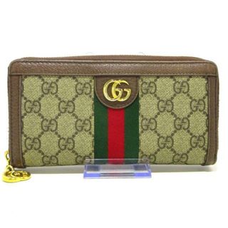 グッチ(Gucci)のGUCCI(グッチ) 長財布 オフィディア 523154 ベージュ×エボニー×ブラウン	 ラウンドファスナー GGスプリームキャンバス×レザー	(財布)