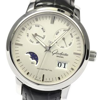 グラスヒュッテオリジナル(Glashutte Original)のグラスヒュッテ・オリジナル GLASHUTTE ORIGINAL 100-06-13-02-04 セネタ カレンダー ムーンフェイズ 自動巻き メンズ 保証書付き_807884(腕時計(アナログ))