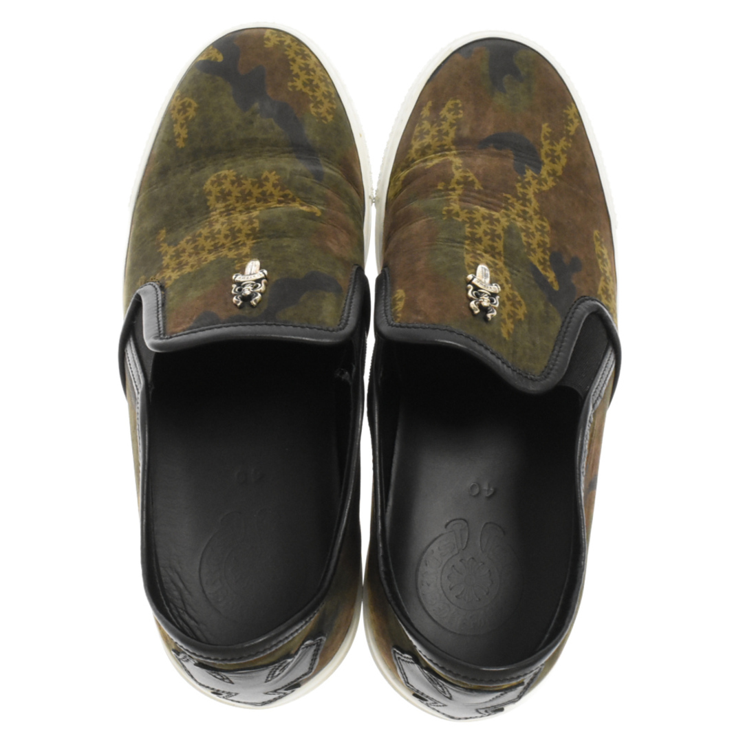 Chrome Hearts(クロムハーツ)のCHROME HEARTS クロムハーツ SLIP ON CAMO CALF CHプラスレザーパッチ ダガー付 レザースニーカー スリッポン カーキ メンズの靴/シューズ(スニーカー)の商品写真