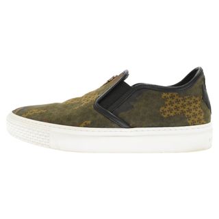 クロムハーツ(Chrome Hearts)のCHROME HEARTS クロムハーツ SLIP ON CAMO CALF CHプラスレザーパッチ ダガー付 レザースニーカー スリッポン カーキ(スニーカー)