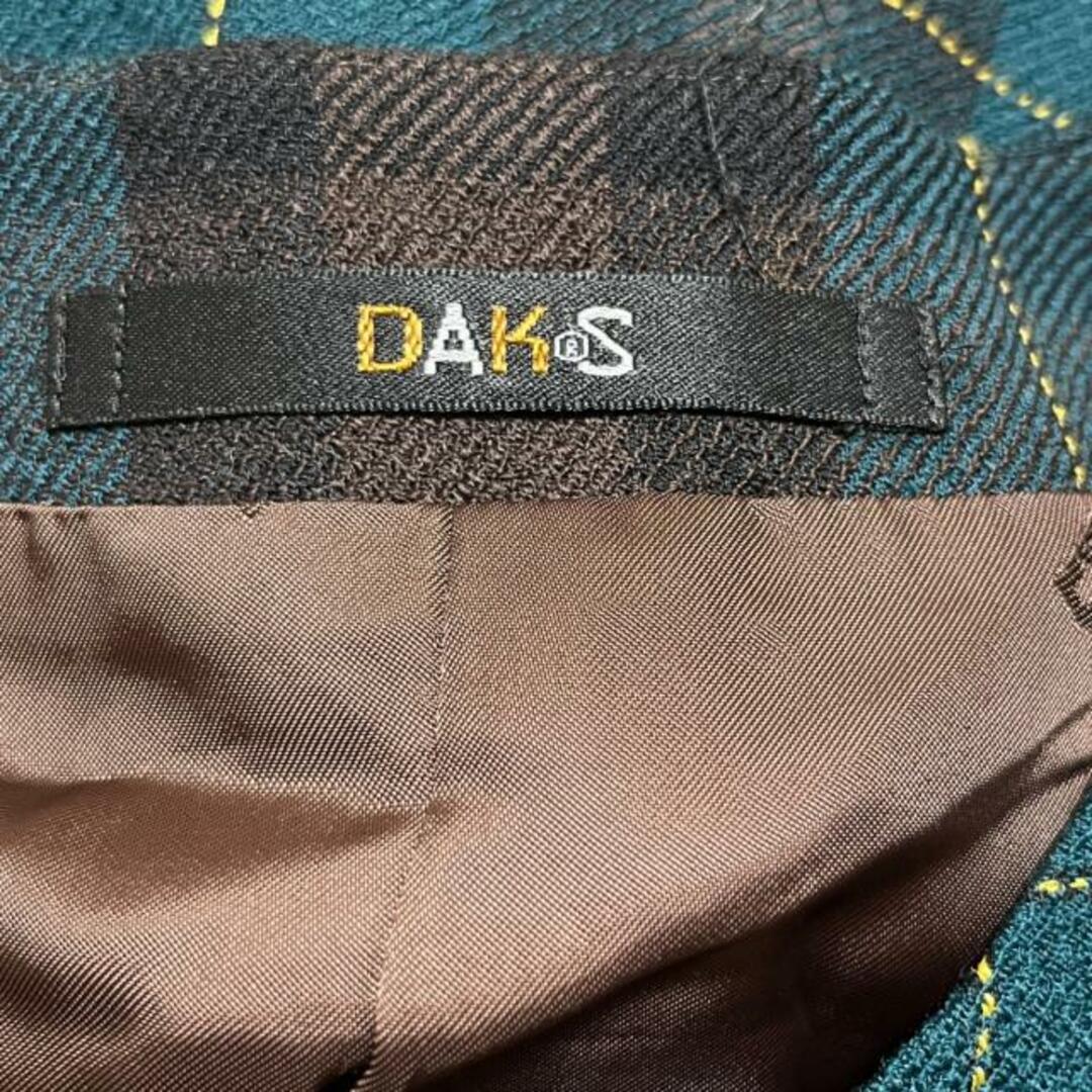 DAKS(ダックス)のDAKS(ダックス) ジャケット サイズ9AR S レディース - ダークグリーン×ダークブラウン×マルチ 長袖/チェック柄/肩パッド/春/秋 レディースのジャケット/アウター(その他)の商品写真