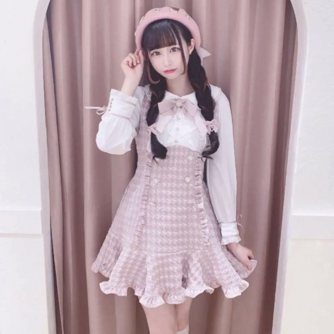 LIZ LISA - リズリサ 千鳥ジャガードワンピース ピンクの通販 by shop LIZ LISA - リズリサ 千鳥ジャガードワンピース ピンクの通販 by shop