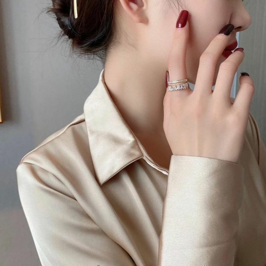 406 ゴールド リング czダイヤモンド 宝石 韓国 ジルコン ジュエリー レディースのアクセサリー(リング(指輪))の商品写真