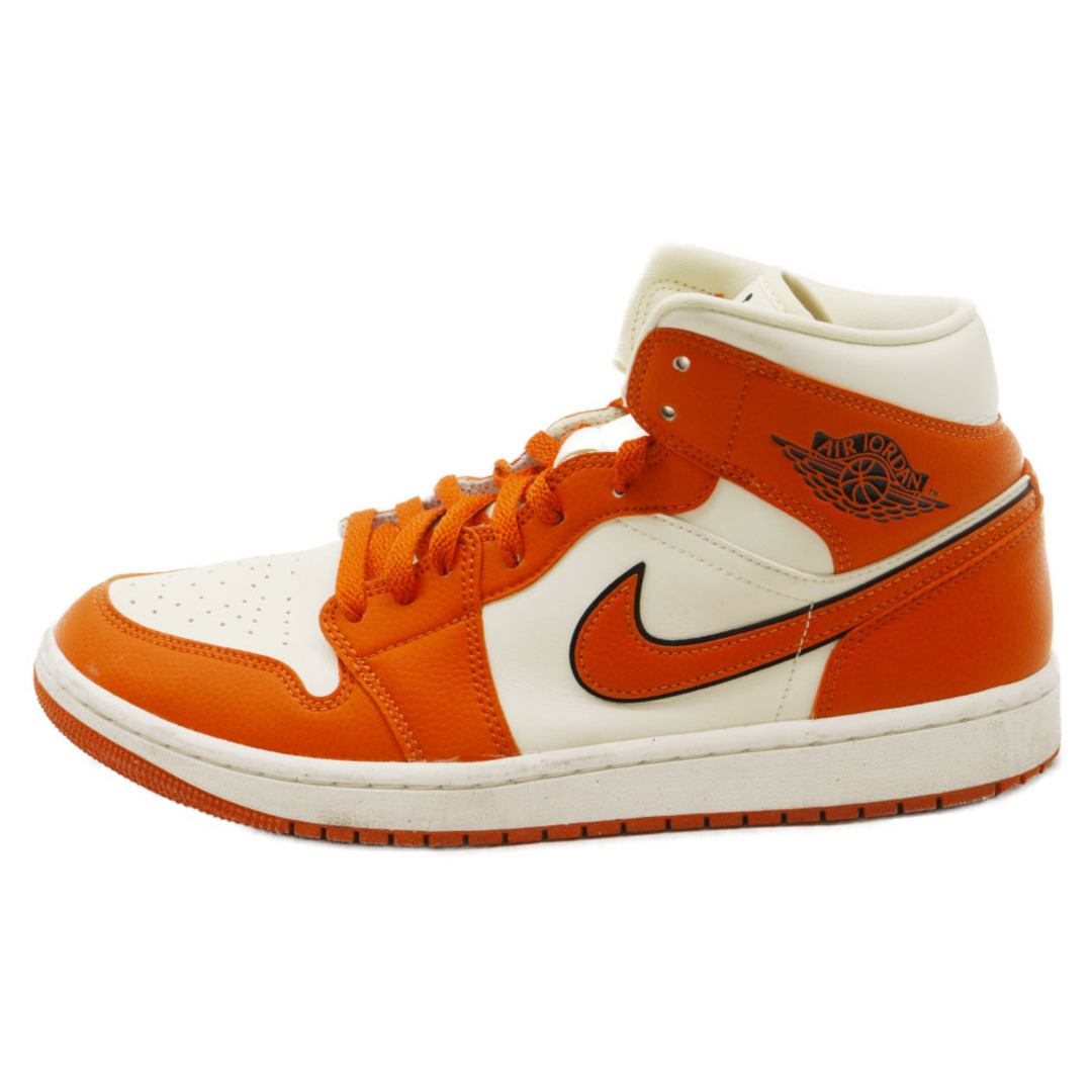 NIKE(ナイキ)のNIKE ナイキ WMNS AIR JORDAN 1 MID SE ウィメンズ エアジョーダンミッド カットスニーカー ホワイト/オレンジ US11/28cm DV1302-100 メンズの靴/シューズ(スニーカー)の商品写真