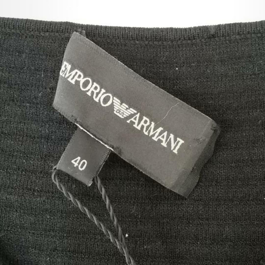 Emporio Armani(エンポリオアルマーニ)のEMPORIOARMANI(エンポリオアルマーニ) 半袖カットソー サイズ40 M レディース美品  - 黒×グリーン×白 レディースのトップス(カットソー(半袖/袖なし))の商品写真