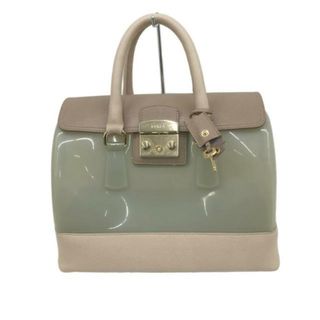 フルラ(Furla)のFURLA(フルラ) ハンドバッグ メトロポリス,キャンディバッグ ライトグリーン×グレーベージュ×ベージュ PVC(塩化ビニール)×レザー(ハンドバッグ)