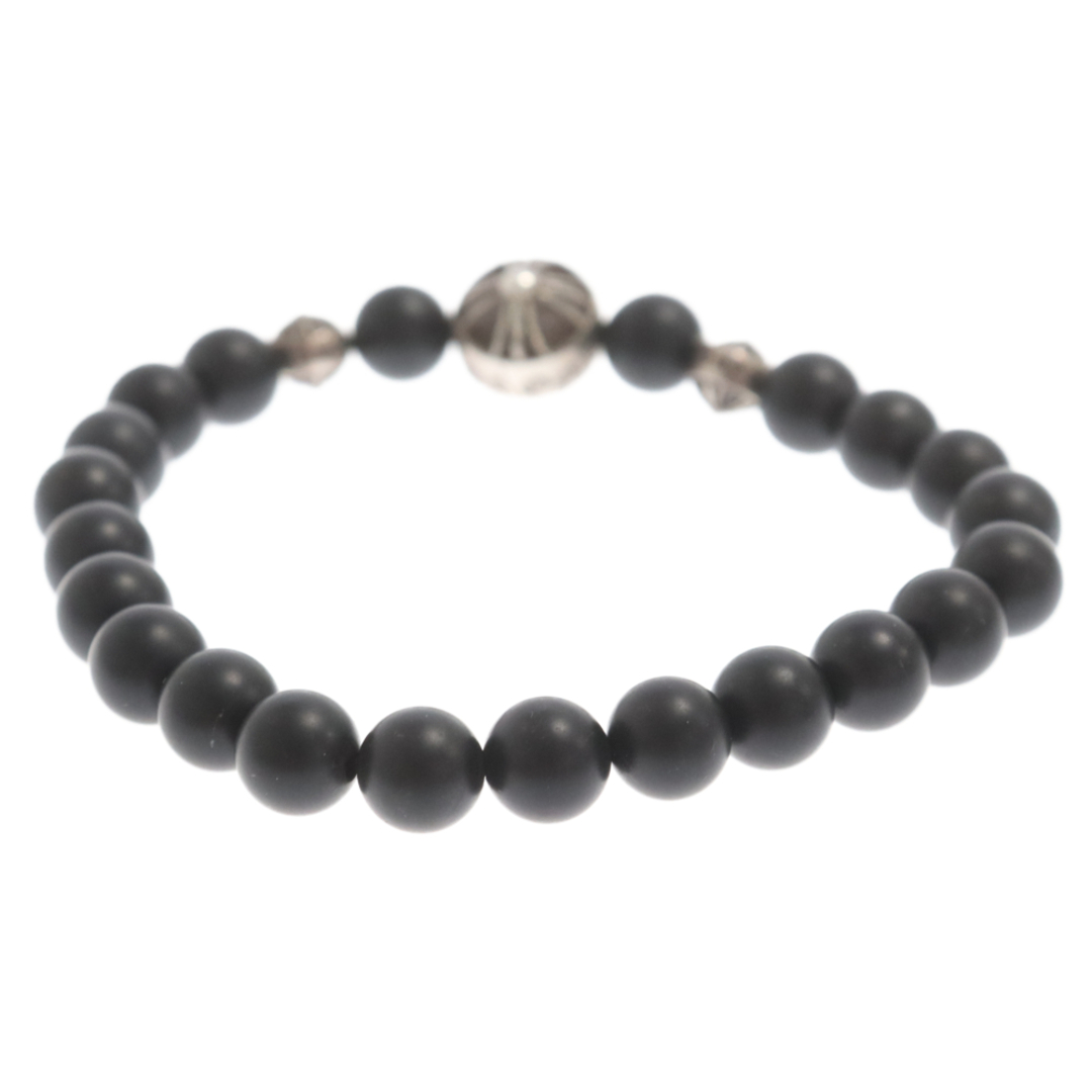 Chrome Hearts(クロムハーツ)のCHROME HEARTS クロムハーツ 8mm BEAD ONYX BRACELET 8mm オニキスビーズブレスレット ブラック/シルバー メンズのアクセサリー(ブレスレット)の商品写真