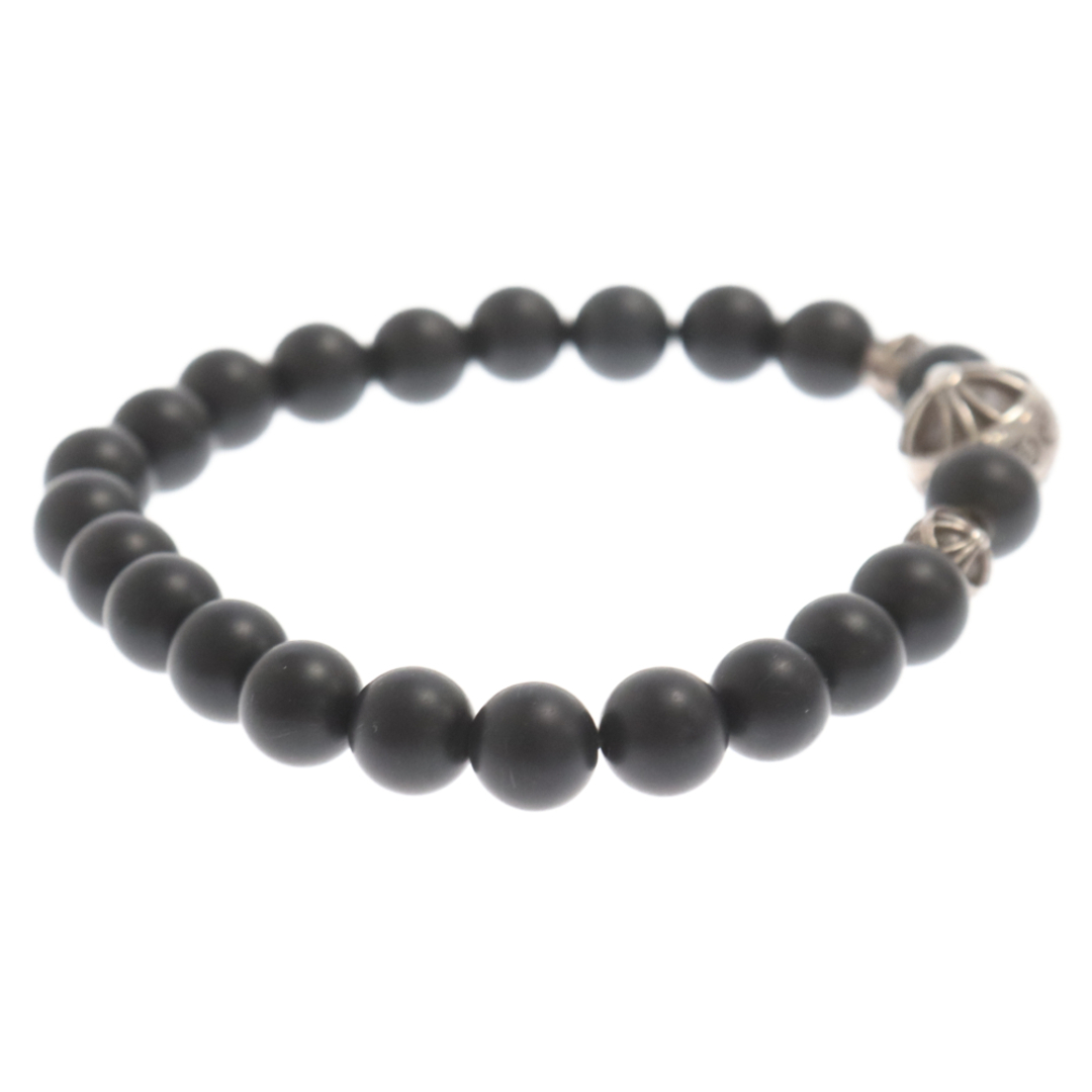 Chrome Hearts(クロムハーツ)のCHROME HEARTS クロムハーツ 8mm BEAD ONYX BRACELET 8mm オニキスビーズブレスレット ブラック/シルバー メンズのアクセサリー(ブレスレット)の商品写真