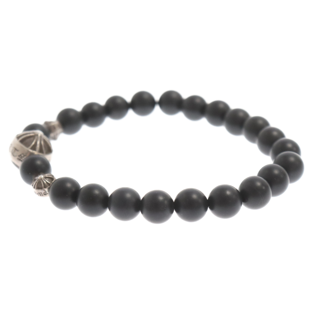 Chrome Hearts(クロムハーツ)のCHROME HEARTS クロムハーツ 8mm BEAD ONYX BRACELET 8mm オニキスビーズブレスレット ブラック/シルバー メンズのアクセサリー(ブレスレット)の商品写真