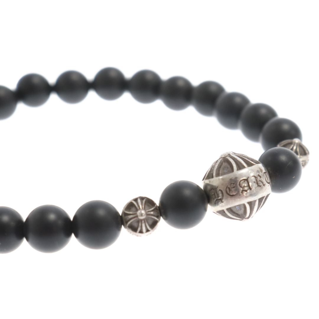 Chrome Hearts(クロムハーツ)のCHROME HEARTS クロムハーツ 8mm BEAD ONYX BRACELET 8mm オニキスビーズブレスレット ブラック/シルバー メンズのアクセサリー(ブレスレット)の商品写真