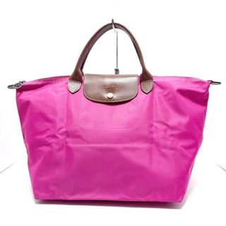 ロンシャン(LONGCHAMP)のLONGCHAMP(ロンシャン) ハンドバッグ ル・プリアージュオリジナル ピンク×ダークブラウン 折りたたみ ナイロン×レザー(ハンドバッグ)