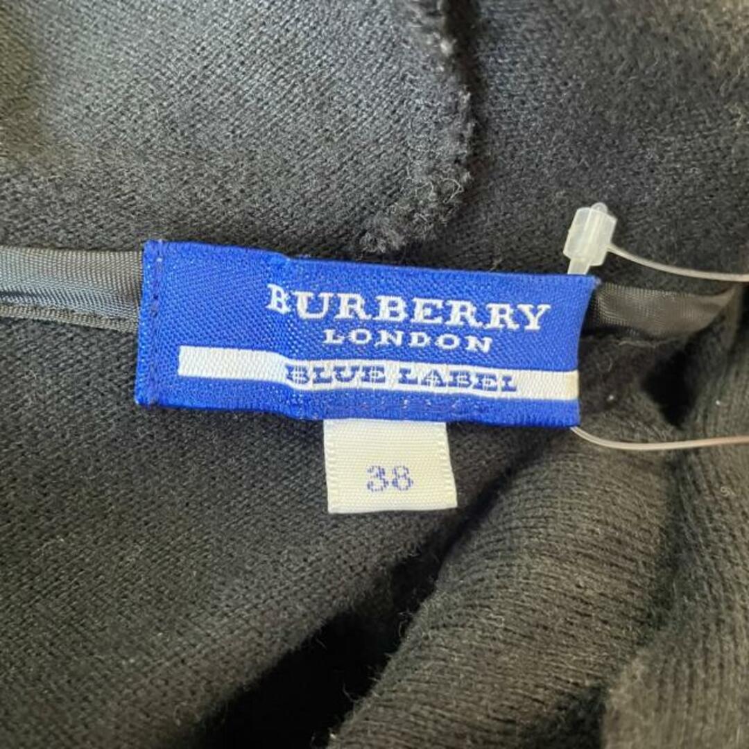 BURBERRY BLUE LABEL(バーバリーブルーレーベル)のBurberry Blue Label(バーバリーブルーレーベル) パーカー サイズ38 M レディース - 黒 長袖/ジップアップ レディースのトップス(パーカー)の商品写真