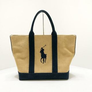 ラルフローレン(Ralph Lauren)のRalphLauren(ラルフローレン) トートバッグ ビッグポニー ライトブラウン×ネイビー 麻×キャンバス(トートバッグ)