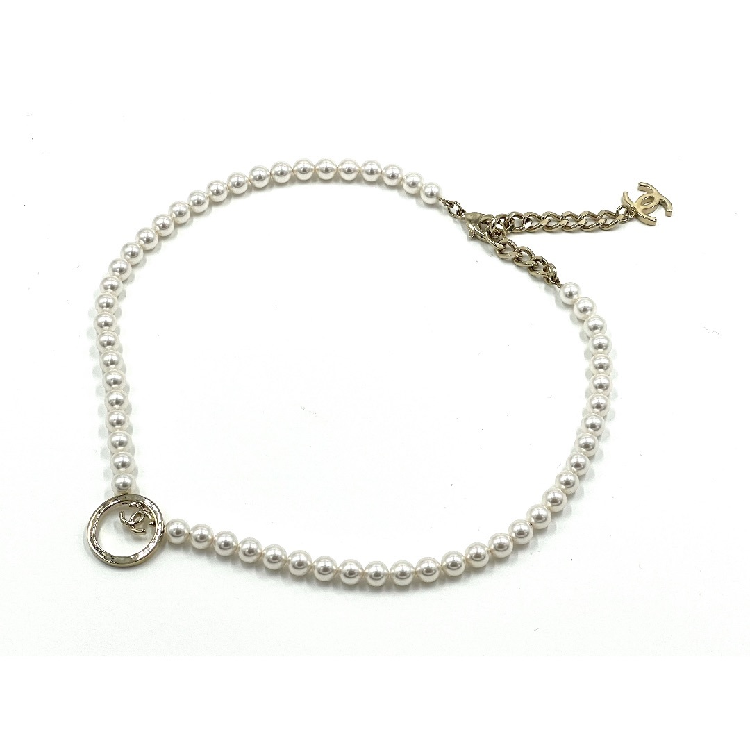 CHANEL - CHANEL シャネル ネックレス メタル  コスチューム パール ゴールド  ホワイト B24C ABC574 B15351 NU392 超美品