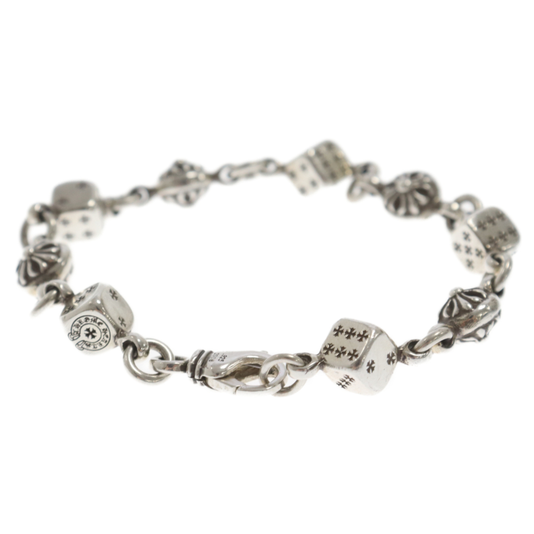 Chrome Hearts(クロムハーツ)のCHROME HEARTS クロムハーツ Dice And Crossball Bracelet/ダイス クロスボール シルバーブレスレット 9LINK メンズのアクセサリー(ブレスレット)の商品写真