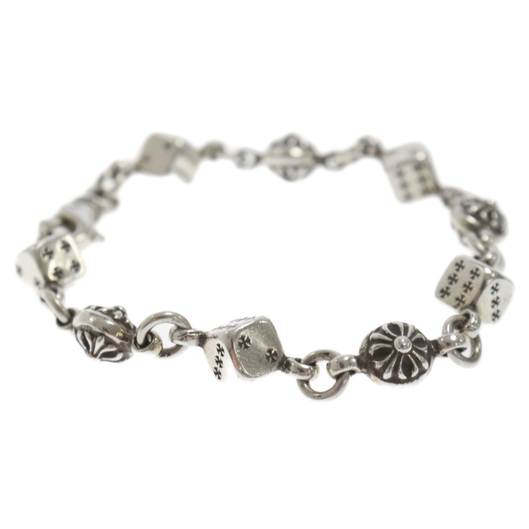 Chrome Hearts(クロムハーツ)のCHROME HEARTS クロムハーツ Dice And Crossball Bracelet/ダイス クロスボール シルバーブレスレット 9LINK メンズのアクセサリー(ブレスレット)の商品写真