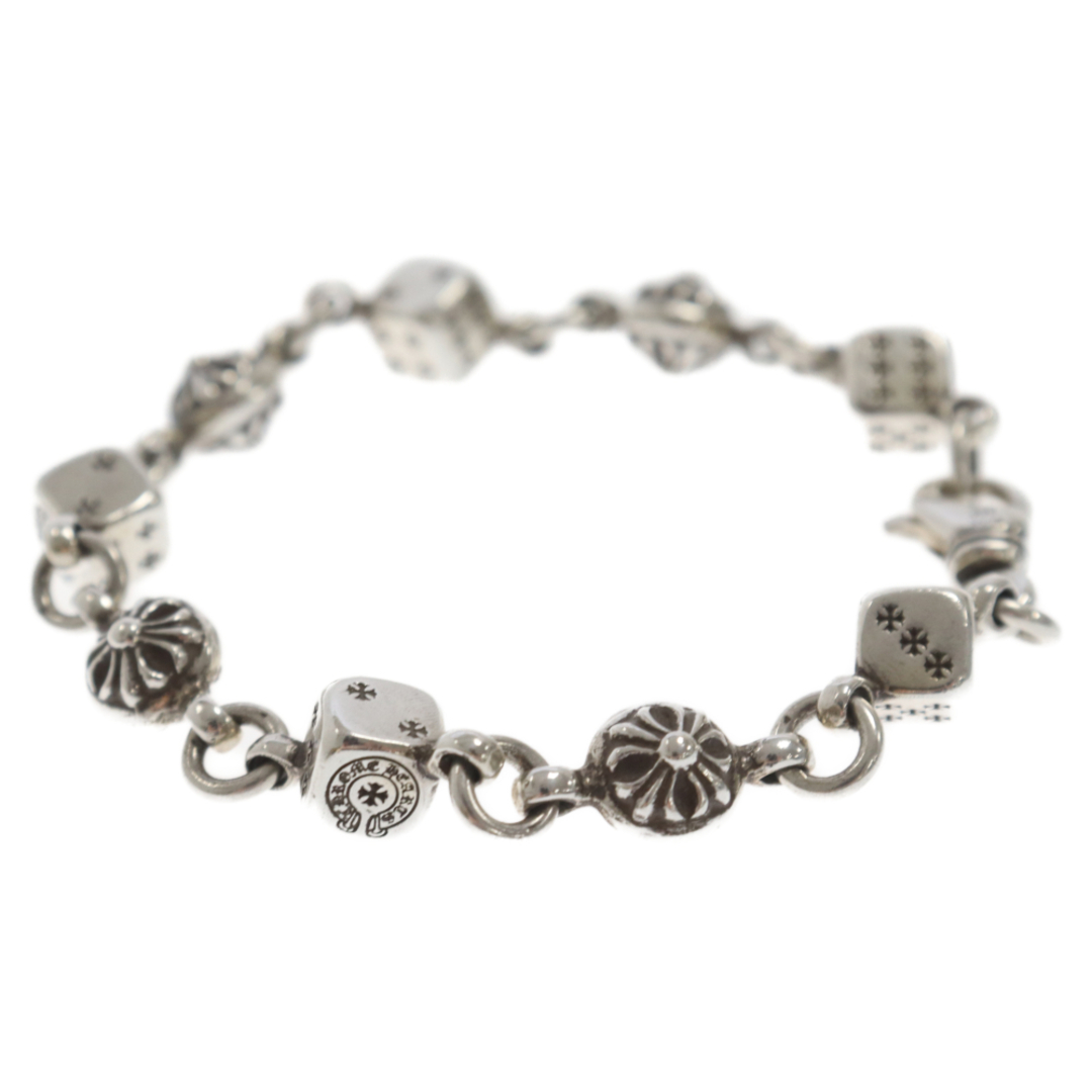 Chrome Hearts(クロムハーツ)のCHROME HEARTS クロムハーツ Dice And Crossball Bracelet/ダイス クロスボール シルバーブレスレット 9LINK メンズのアクセサリー(ブレスレット)の商品写真