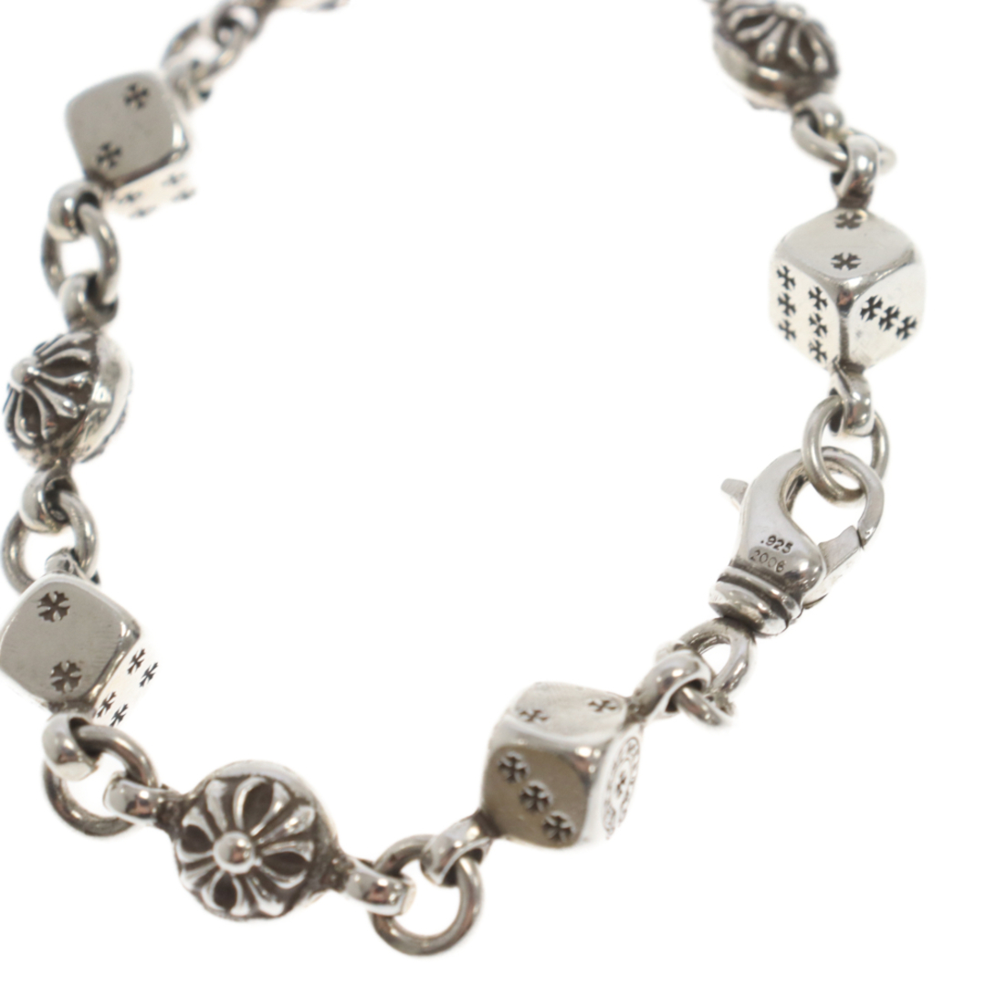 Chrome Hearts(クロムハーツ)のCHROME HEARTS クロムハーツ Dice And Crossball Bracelet/ダイス クロスボール シルバーブレスレット 9LINK メンズのアクセサリー(ブレスレット)の商品写真