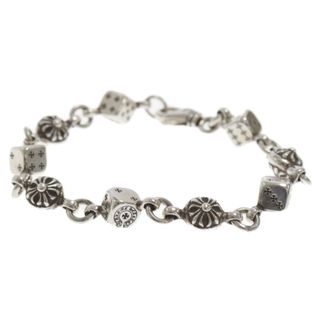 クロムハーツ(Chrome Hearts)のCHROME HEARTS クロムハーツ Dice And Crossball Bracelet/ダイス クロスボール シルバーブレスレット 9LINK(ブレスレット)