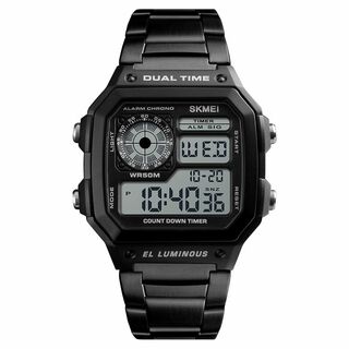 50m防水 ダイバーズウォッチ デジタル腕時計 スポーツジョギング ブラック黒8(腕時計(デジタル))