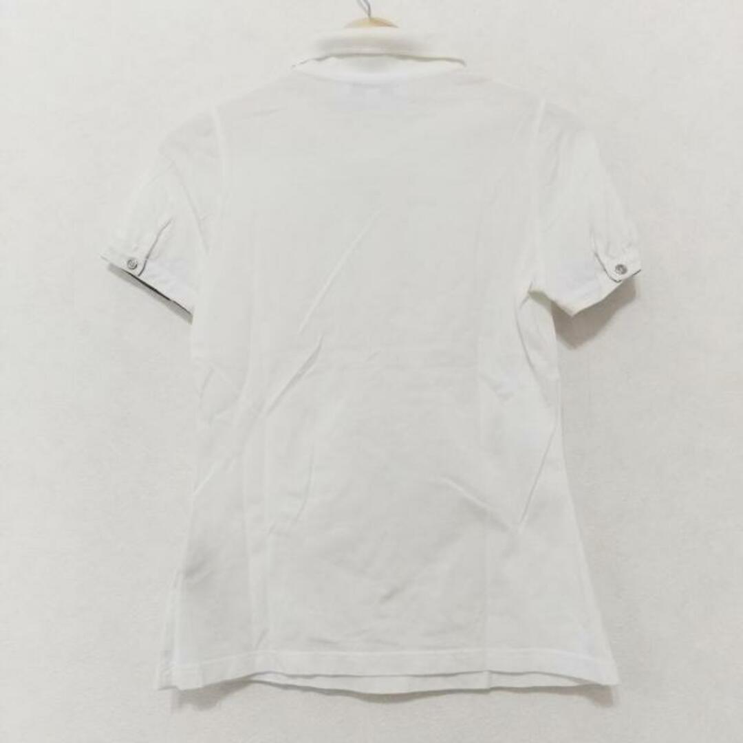 Burberry LONDON(バーバリーロンドン) 半袖ポロシャツ サイズS レディース美品  - 白×黒×ベージュ フリル レディースのトップス(ポロシャツ)の商品写真