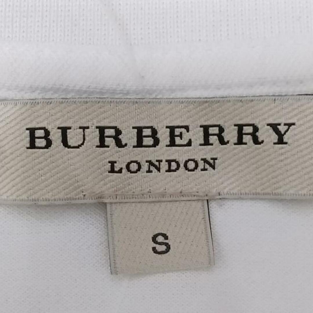 Burberry LONDON(バーバリーロンドン) 半袖ポロシャツ サイズS レディース美品  - 白×黒×ベージュ フリル レディースのトップス(ポロシャツ)の商品写真