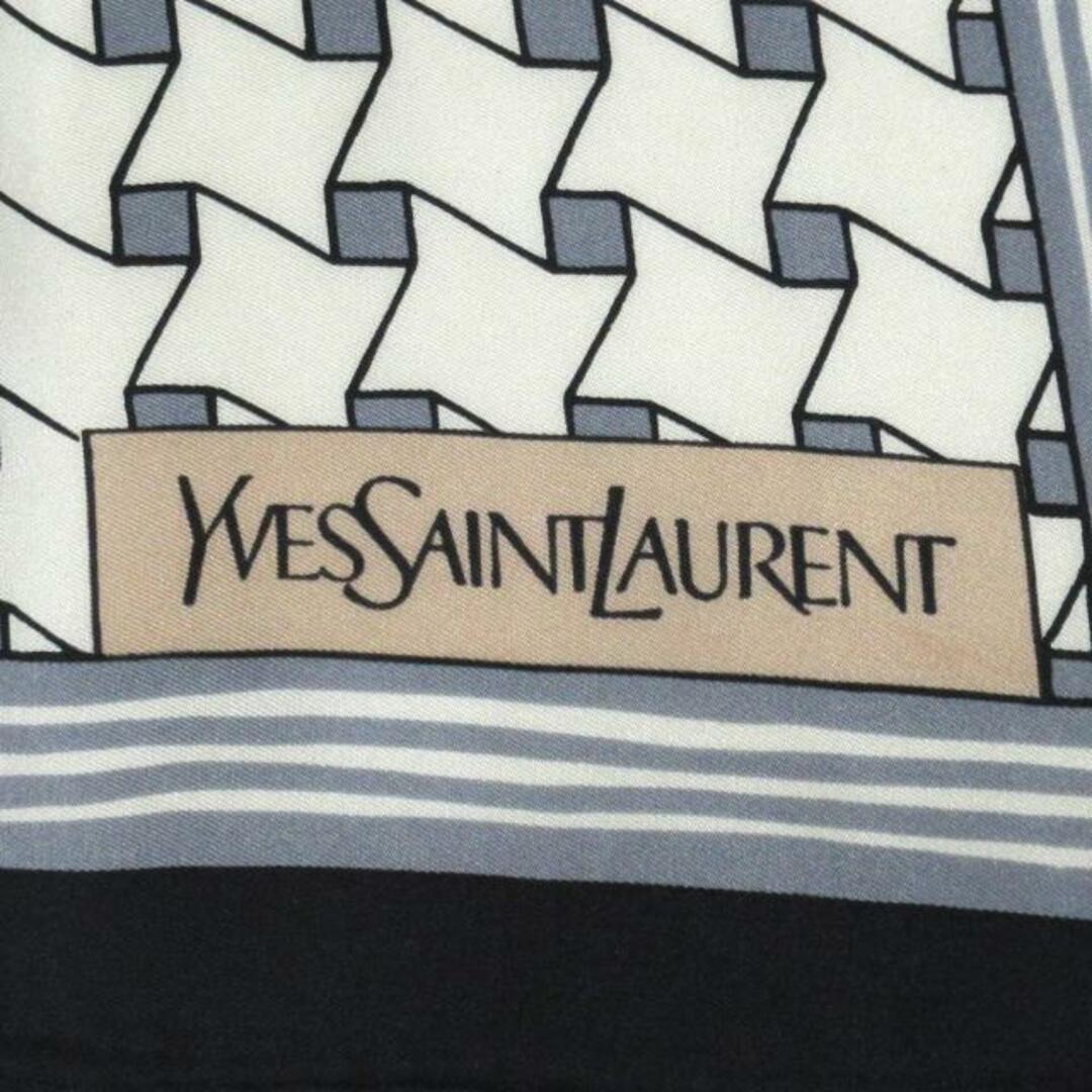 Saint Laurent(サンローラン)のYvesSaintLaurent(イヴサンローラン) スカーフ美品  - 白×グレー×ダークグレー レディースのファッション小物(バンダナ/スカーフ)の商品写真