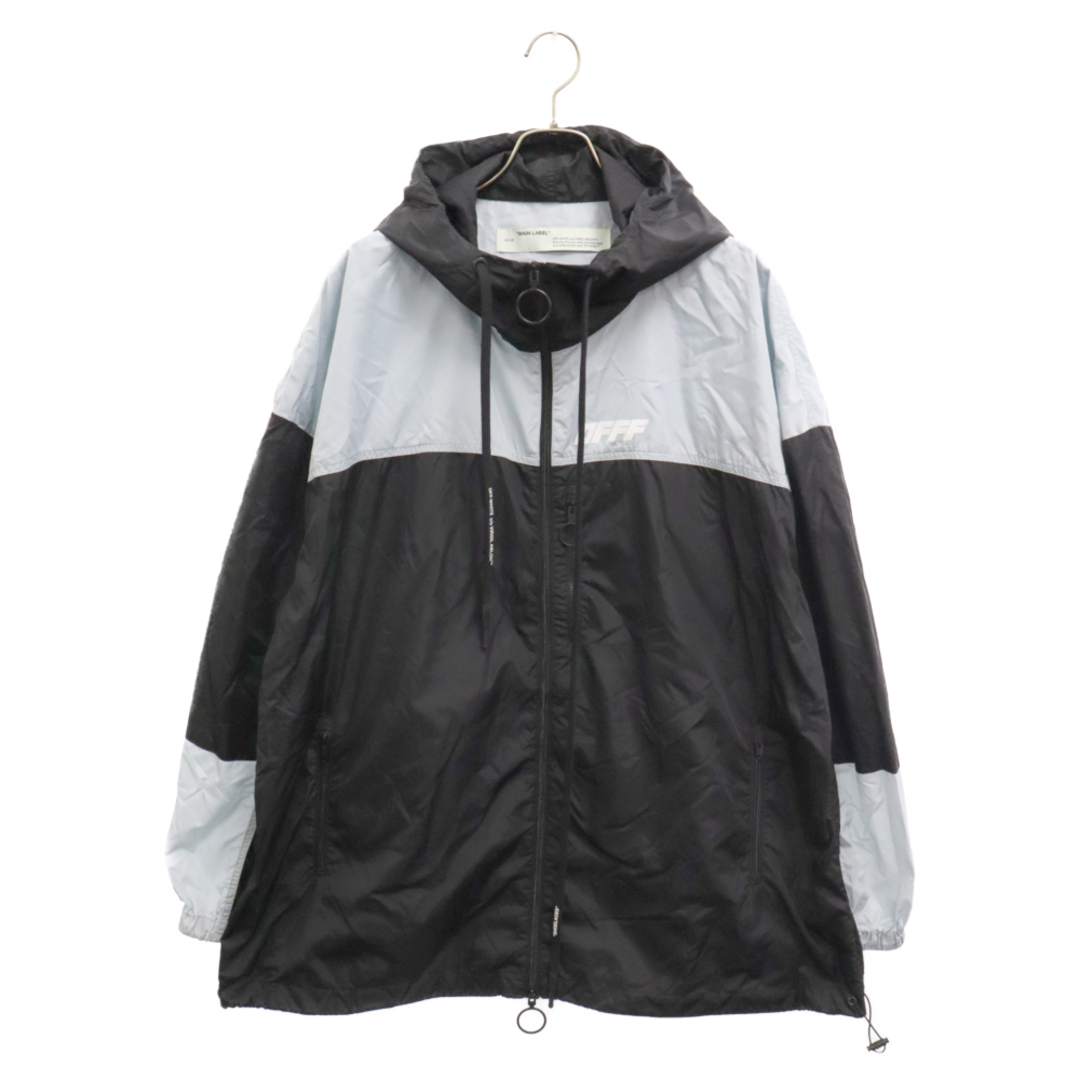 OFF-WHITE(オフホワイト)のOFF-WHITE オフホワイト UNFINISHED WINDBREAKER アンフィニッシュドウインドブレーカー オーバーサイズナイロンジャケット ブラック OMEA169E19E06003 メンズのジャケット/アウター(ナイロンジャケット)の商品写真