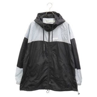 OFF-WHITE - OFF-WHITE オフホワイト UNFINISHED WINDBREAKER アンフィニッシュドウインドブレーカー オーバーサイズナイロンジャケット ブラック OMEA169E19E06003