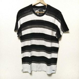 ディーゼル(DIESEL)のDIESEL(ディーゼル) 半袖Tシャツ サイズS メンズ美品  - ライトグレー×黒×ダークグレー クルーネック/ボーダー 綿(Tシャツ/カットソー(半袖/袖なし))