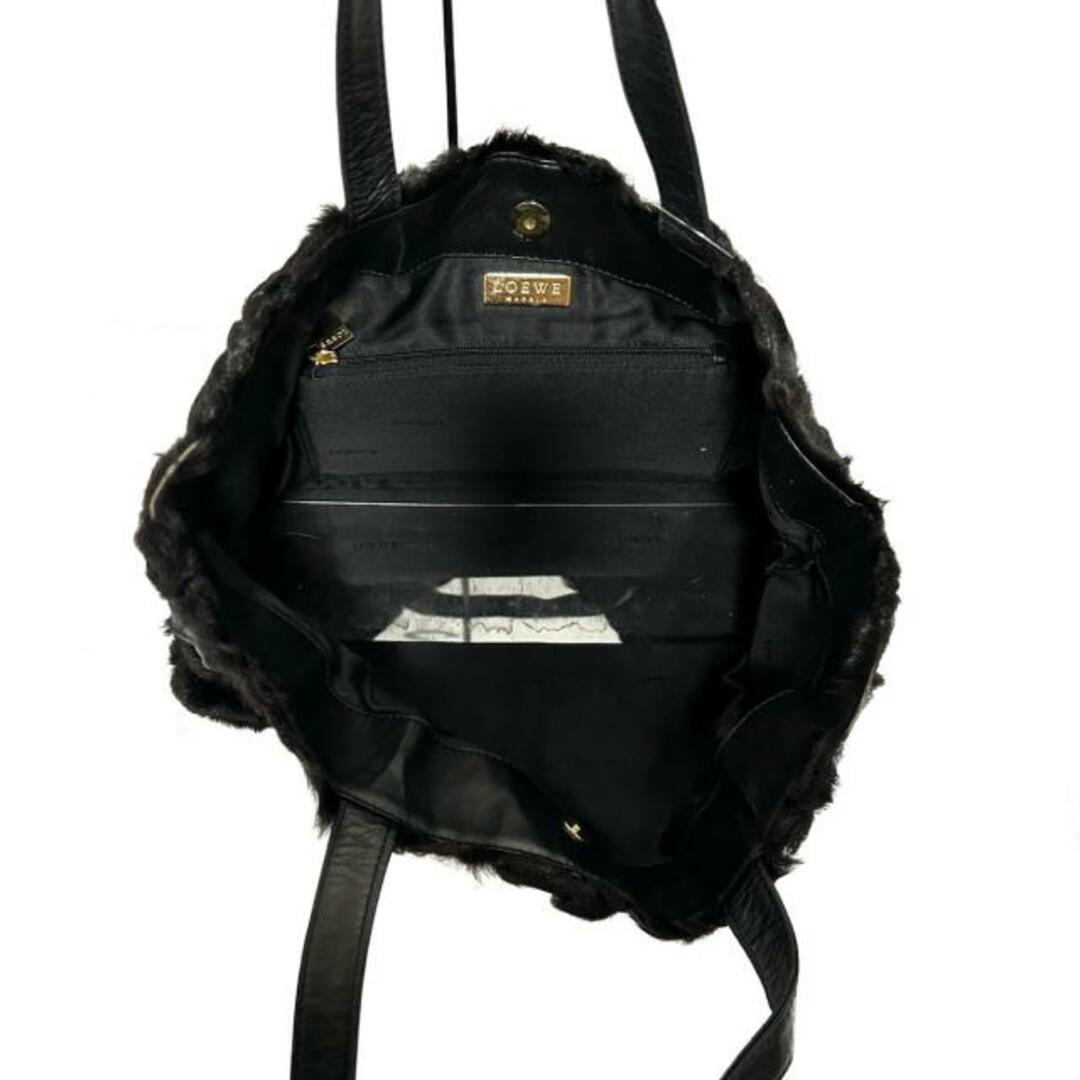 LOEWE(ロエベ)のLOEWE(ロエベ) トートバッグ - 黒 ファー×ナッパレザー レディースのバッグ(トートバッグ)の商品写真