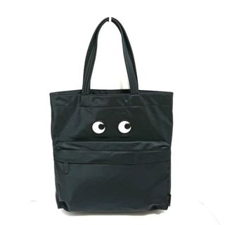 アニヤハインドマーチ(ANYA HINDMARCH)のAnya Hindmarch(アニヤハインドマーチ) トートバッグ美品  アイズ 黒×アイボリー ナイロン×レザー(トートバッグ)