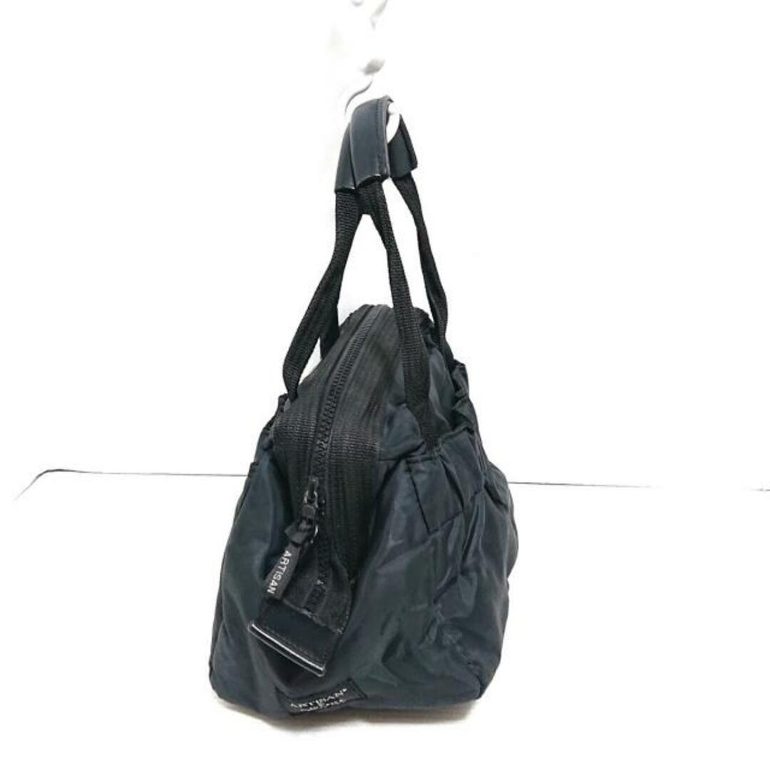 Artisan&Artist(アルティザンアンドアーティスト)のARTISAN&ARTIST(アルティザン&アーティスト) ハンドバッグ - 黒 ギャザー ナイロン×レザー レディースのバッグ(ハンドバッグ)の商品写真