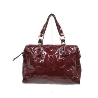 コーチ(COACH)のCOACH(コーチ) ハンドバッグ シグネチャー柄 F16173 ボルドー エナメル（レザー）(ハンドバッグ)