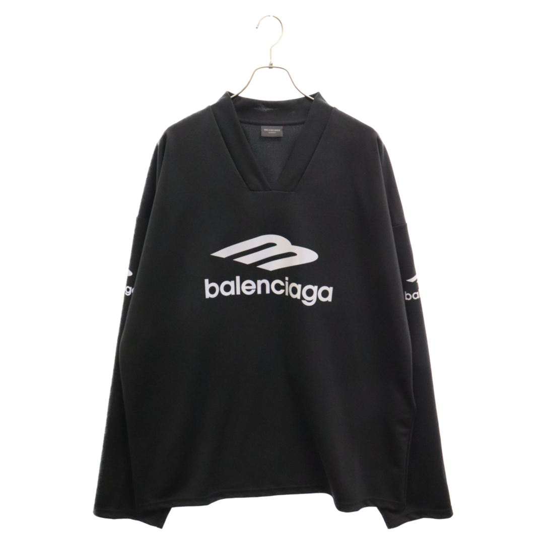 Balenciaga(バレンシアガ)のBALENCIAGA バレンシアガ 24SS 3B SPORTS ICON SKI ロゴプリント ロングスリーブ長袖Tシャツ TPVQ5-779988 ブラック メンズのトップス(Tシャツ/カットソー(七分/長袖))の商品写真